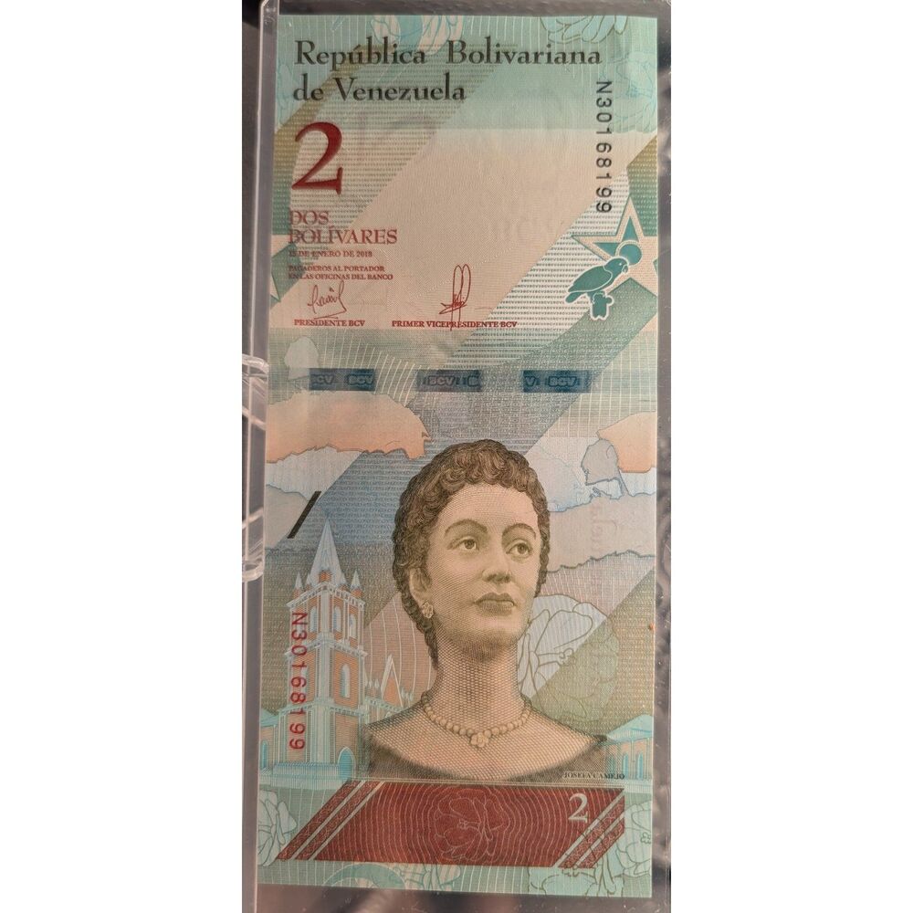 2018 Venezuela 2 Bolívares • Josefa Camejo • Scarlet Macaw • Uncirculated